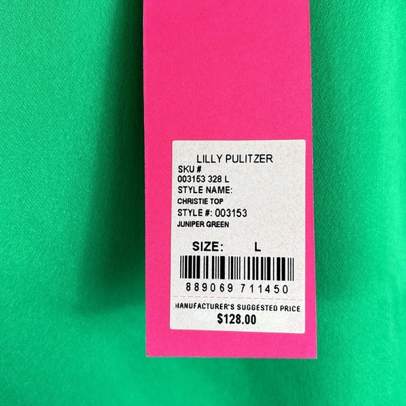 NWT Lilly Pulitzer juniper green Christie top sz lg - Picture 6 of 9